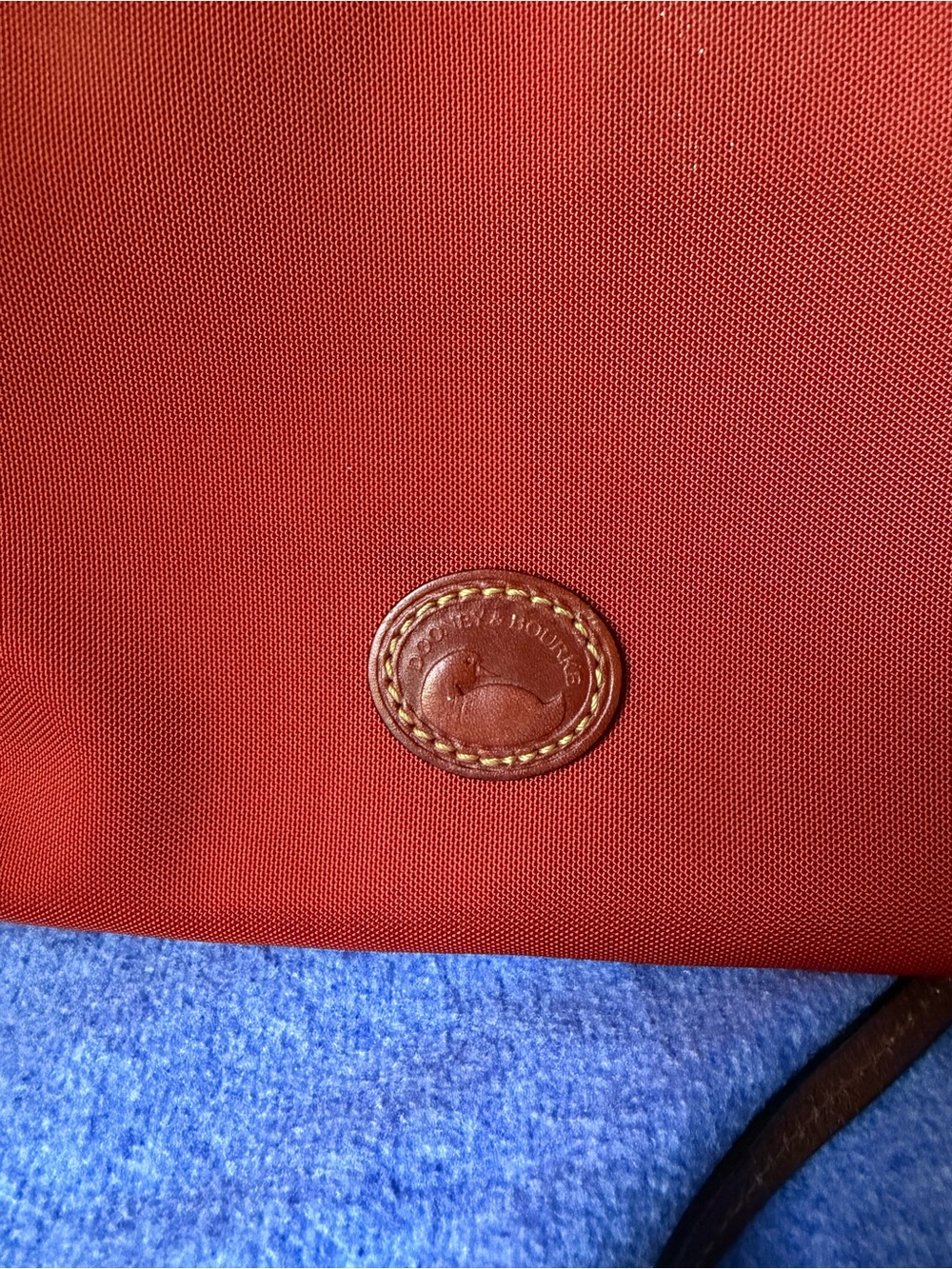 Dooney & Bourke Red Nylon Tote with Leather Logo Patch